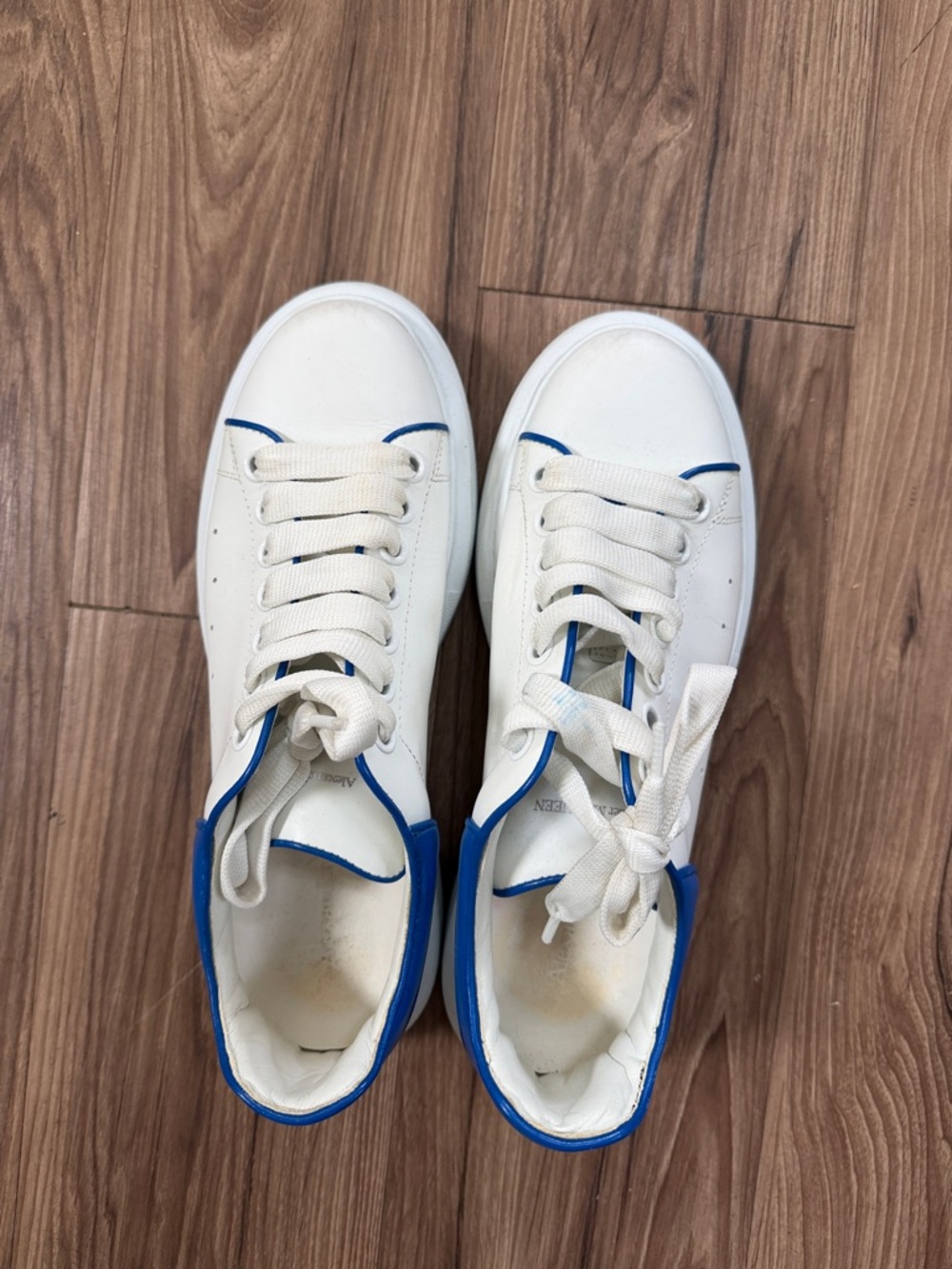 Alexander McQueen Blue and White Sneakers
